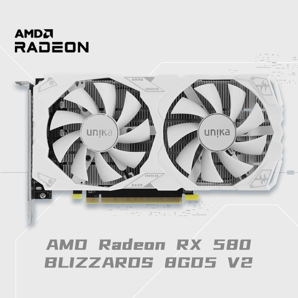 UNIKA AMD Radeon RX 580 BLIZZARDS 8GD5 V2 Dual Fan Graphics Card