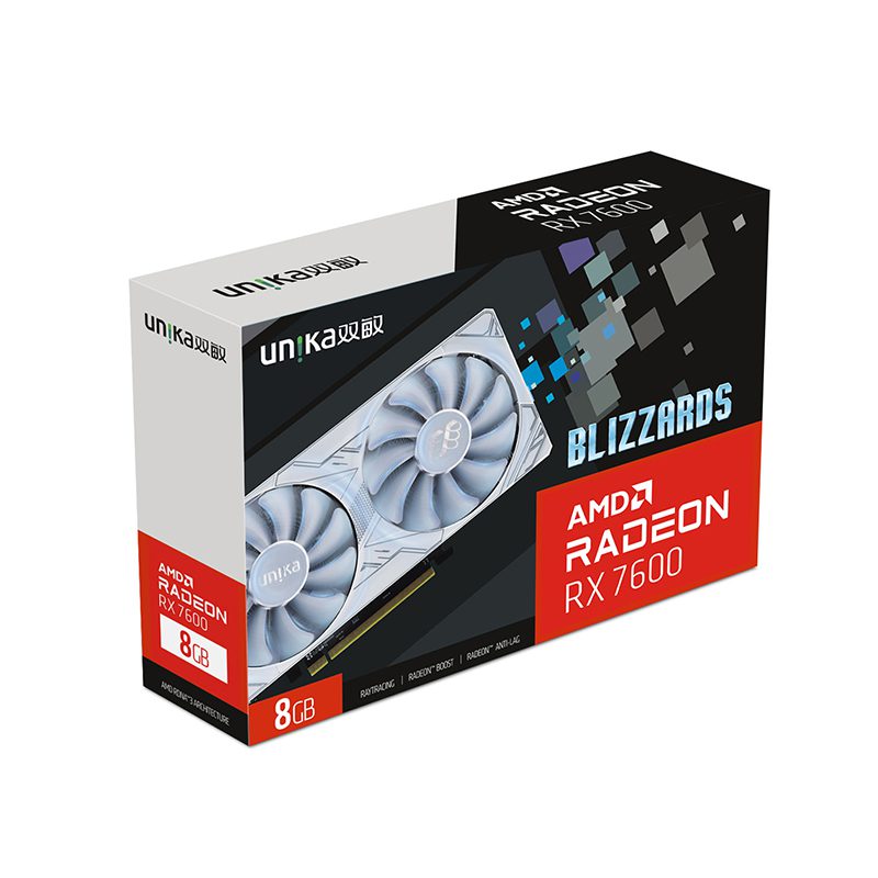UNIKA Radeon RX 7600 BLIZZARDS 8GD6 V2 Dual Fan Graphics Card