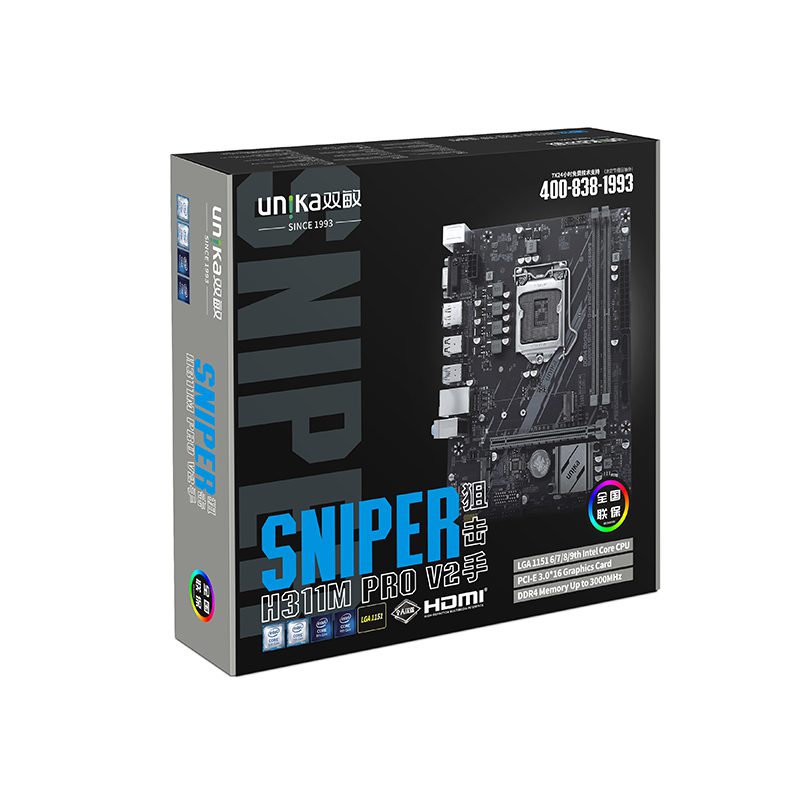 UNIKA UN-H311M PRO V2 SNIPER DDR4 6th/7th/8th/9th Gen Micro ATX Motherboard