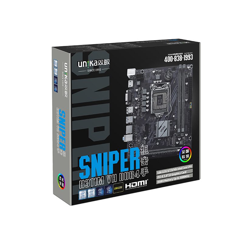 UNIKA UN-H311M VH DDR4 SNIPER DDR4 6th/7th/8th/9th Gen Micro ATX Motherboard
