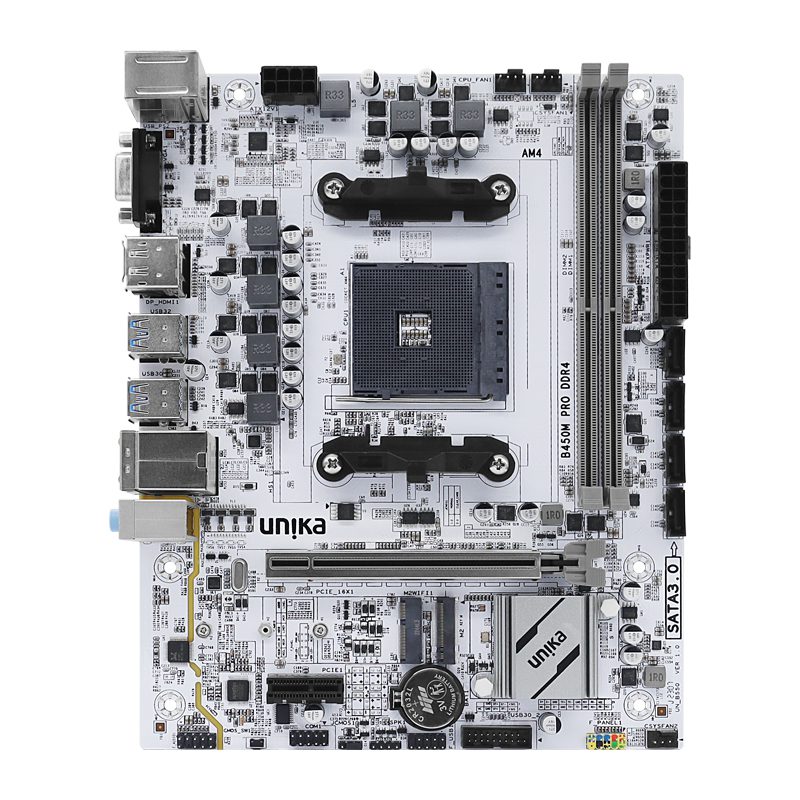 UNIKA UN-B450M PRO DDR4 Blizzards AMD White Mirco-ATX Motherboard - Image 4