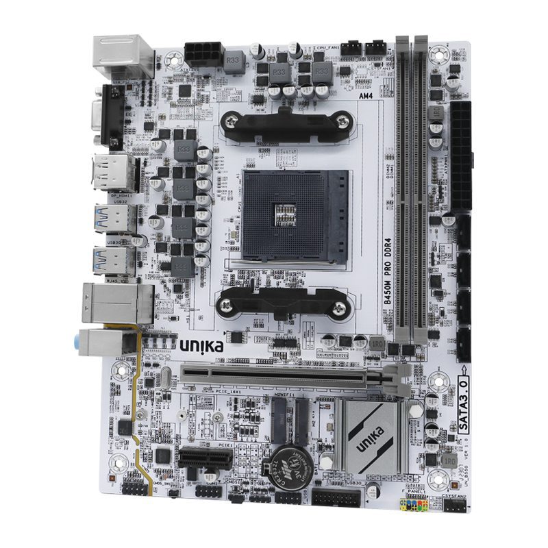UNIKA UN-B450M PRO DDR4 Blizzards AMD White Mirco-ATX Motherboard - Image 3