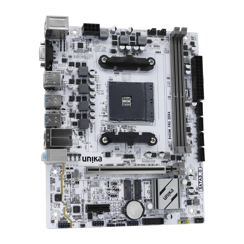UNIKA UN-B450M PRO DDR4 Blizzards AMD White Mirco-ATX Motherboard - Image 2