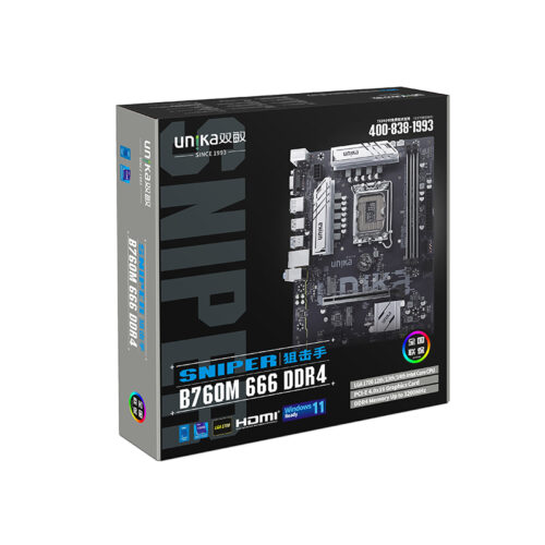 UNIKA UN-B760M 666 DDR4 SNIPER DDR4 12/13/14th Gen Micro ATX Motherboard